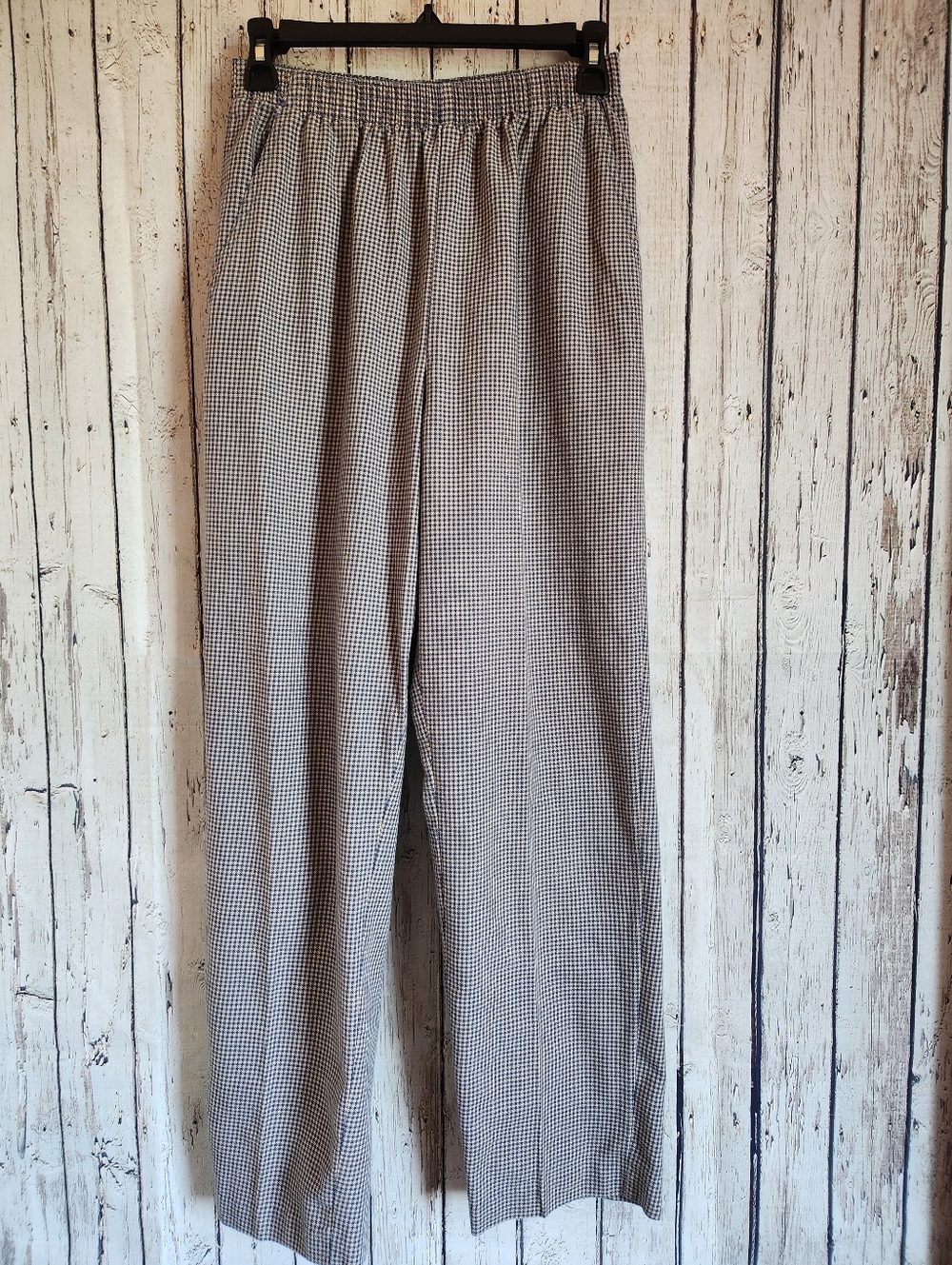 Jantzen Classics Vintage High Waisted Houndstooth Pants Blue Tan Size 10 USA